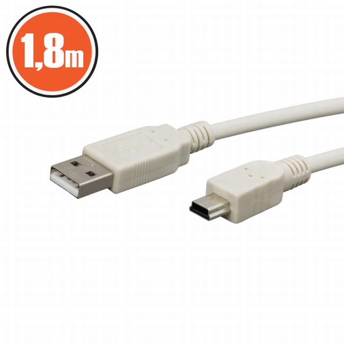 USB kábel 2.0 A dugó - B dugó (mini) 1,8 m - 20133