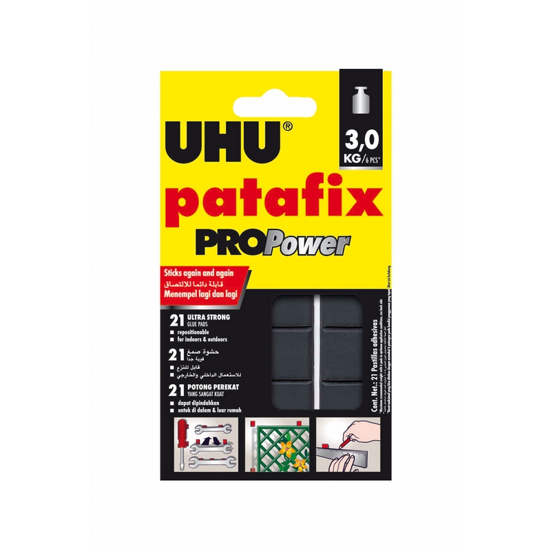 UHU Patafix PROPower - fekete gyurmaragasztó - 21 db/csomag - 