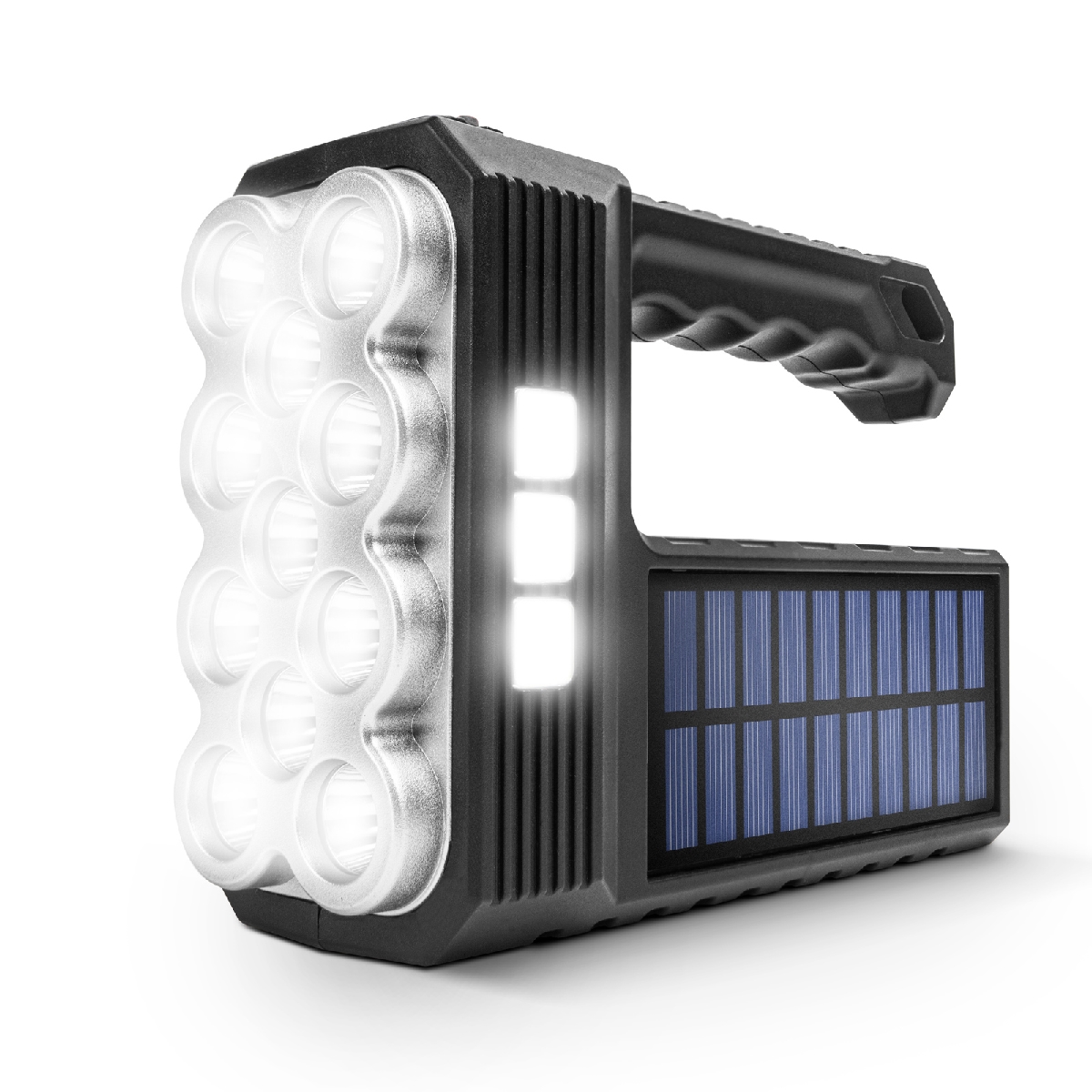 Szolár COB LED zseblámpa - munkalámpa funkcióval - 1200 mAh - MicroUSB - 18581