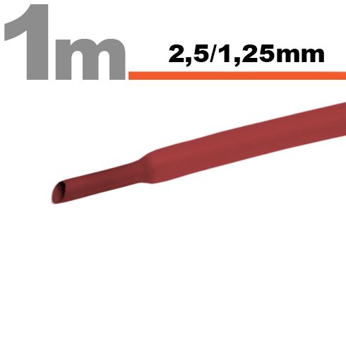 Zsugorcső Piros 2,5/1,25 mm - 11020P