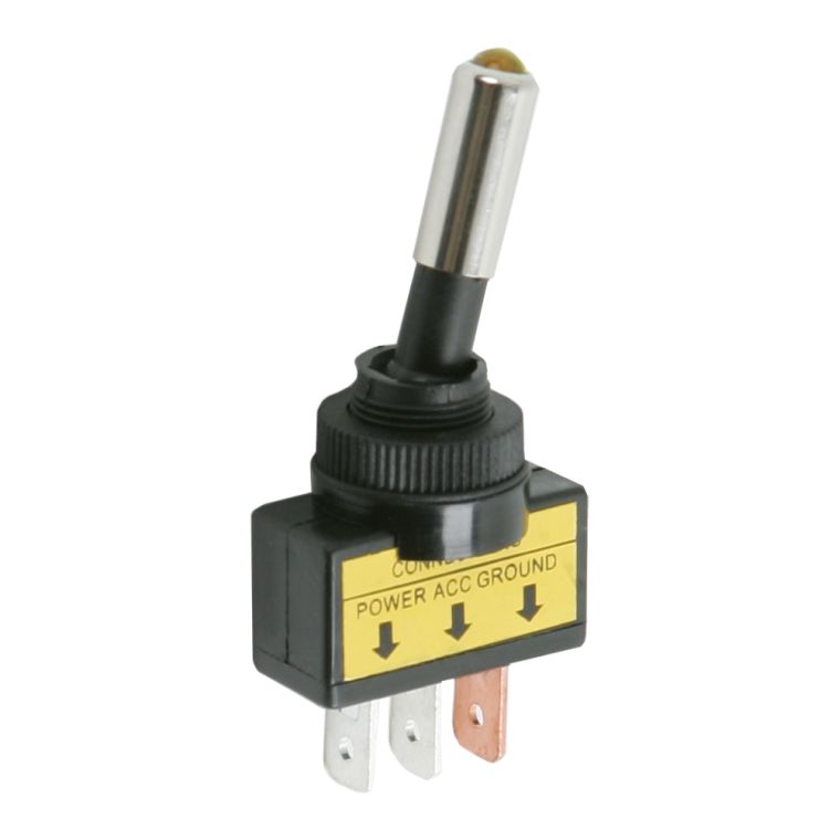 Karos kapcsoló 20A-12VDC zöld LED - 09058ZO