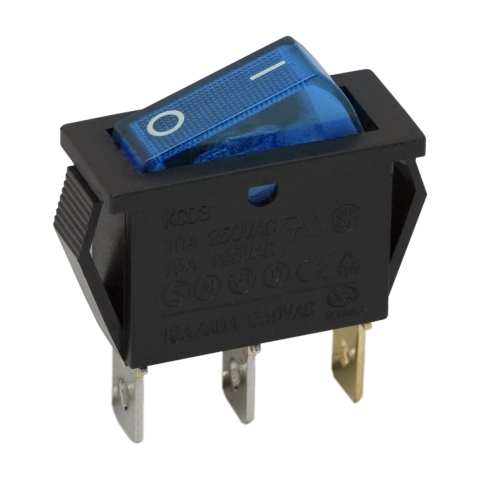 Billenő kapcsoló 10A-250V kék világítással - 09050KE