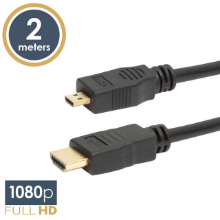 Micro HDMI kábel • 2 m aranyozott csatlakozóval - 20317