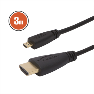 Micro HDMI kábel • 3 m aranyozott csatlakozóval - 20425
