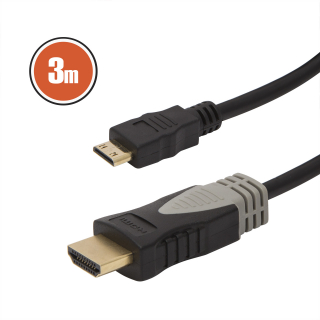 Mini HDMI kábel • 3 m aranyozott csatlakozóval - 20426