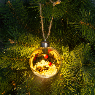 LED-es karácsonyfadísz - melegfehér - 8 cm - 58058