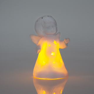Karácsonyi LED dekor angyal - melegfehér - 8 cm - 58054