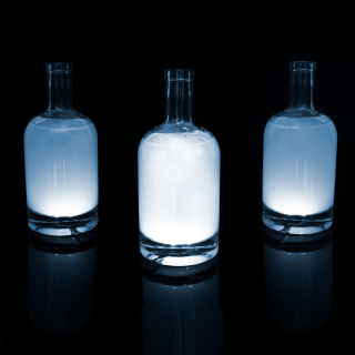 Üveg LED dekor - öntapadós - 4 db fehér LED - elemes - 58055A