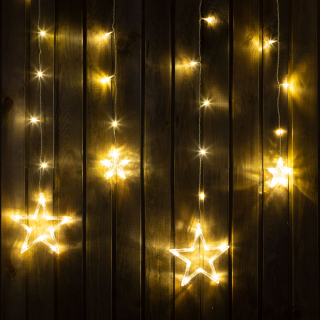 Karácsonyi LED fényfüzér - csillagok - melegfehér, 3x1 m - 58042B
