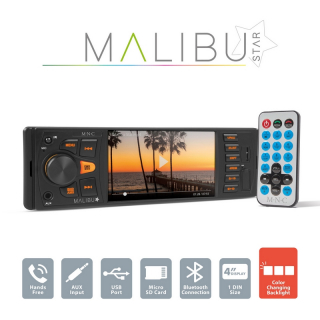Multimédiás fejegység "Malibu Star" - 1 DIN - 4x50 W - BT - MP3 - AUX-SD-USB