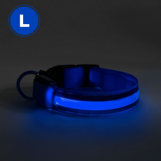LED-es nyakörv akkumulátoros L méret kék - 60029A