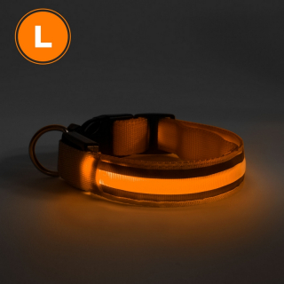 LED-es nyakörv akkumulátoros L méret narancssárga - 60029C