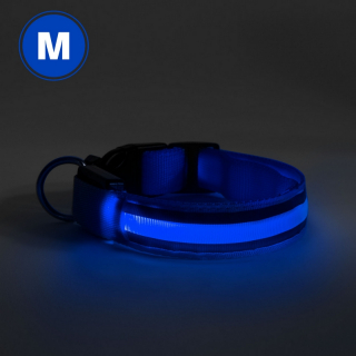 LED-es nyakörv akkumulátoros M méret kék - 60028A
