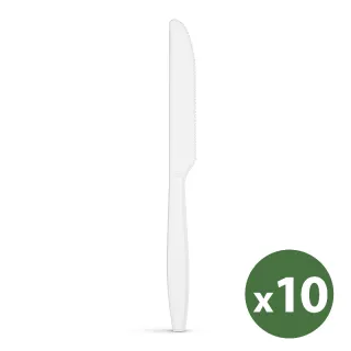 Többször használatos bioműanyag kés készlet - 10 db - 57591A